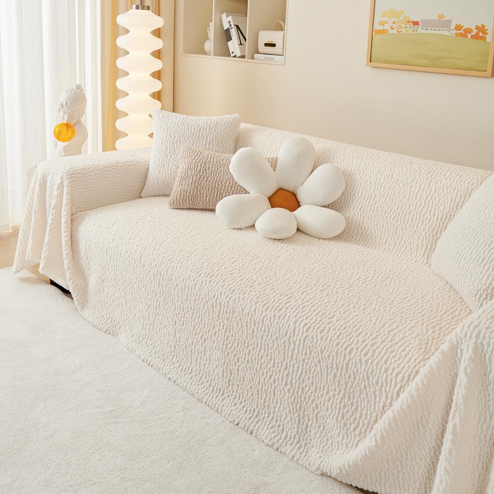 Плюшевый чехол для дивана-полотенца, встроенный чехол для подушки, тканевый, не царапающий чехол для дивана, полностью завернутый чехол