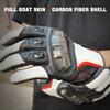 Custom Design Leather Carbon Fiber Motorcycle Gloves Touchscreen Compatible Anti-slip Breathable Outdoor Sports Universal Season