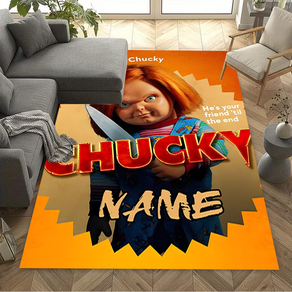Chucky's Fiery Journey Customized Name Floor Rug Office Rug Suitable for Game Room Living Rooms Study room Decorate room Anti-slip Rug