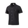 Summer Men's Waffle Short Sleeved Casual Solid Color Shirt