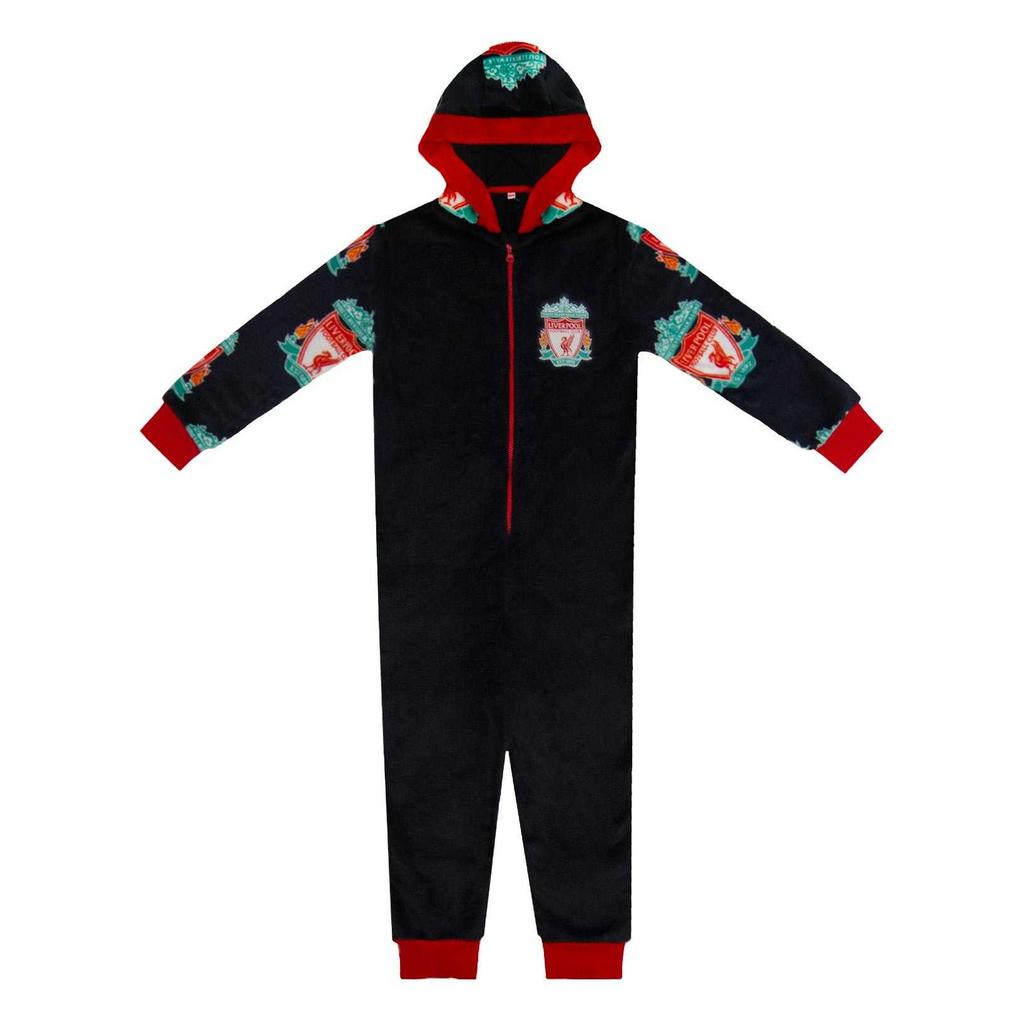 Liverpool FC Childrens/Kids Crest Fleece All-In-One Nightwear