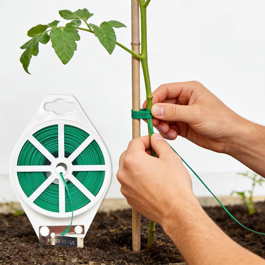 Садовые растения Обвязочная железная проволока Садовая подвязка для растений с кусачками Поддержка для вьющихся растений Цветочная лоза Кабель-струна Инструмент для обвязки сада