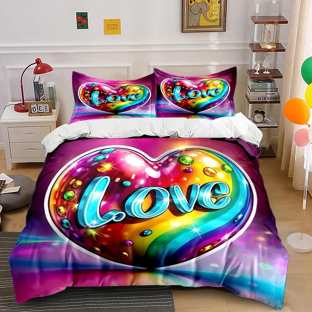 Fantasy Love Art Print Bedding Set Duvet Cover 1 Duvet Cover 1/2 Pillowcases Adult and Children Bedding Set Luxury for Gifts