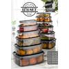 Set of 12 Rectangular Sweet Storage Container Set - Platin Series
