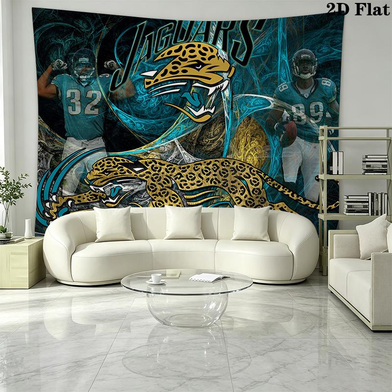 Jacksonville Jaguars Wall Tapestry Aesthetic Wall Hanging Printed Fabric Blanket Decorative Tapestries for Bedroom Living Room Home Decor