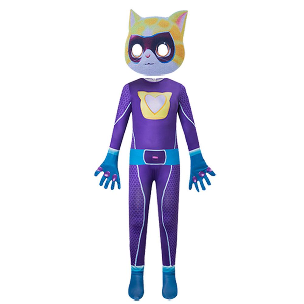 Косплей Костюмы Супер Котят Аниме Комбинезон Головной убор Набор Сценический