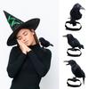 Halloween Black Feathered Crow Lifesize Realistic Raven Prop Handmade Artificial Birds Model for Indoor Outdoor Halloween Party Decor