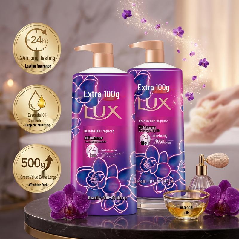 LUX Neon Ink Orchid Fragrance Shower Gel