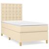 Maison Exclusive - Sommier à lattes de lit avec matelas Crème 100x200 cm Tissu