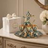8pcs Gold Blue Vintage Tea Set Zinc Alloy Coffee Pot Cup Set Tea Pot Cup Set  For Home Decor