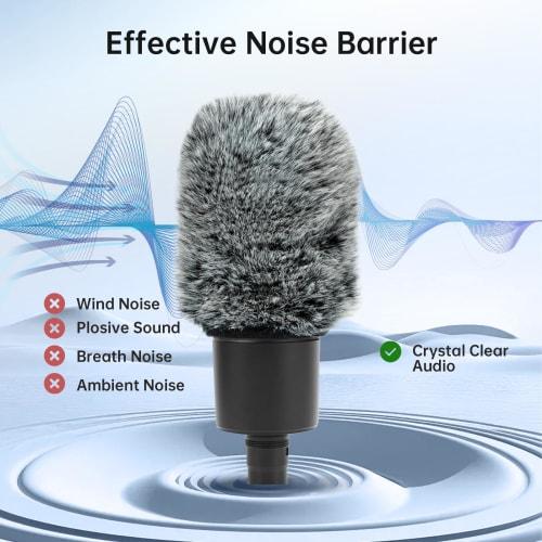 PhantAccy Pop Filter/Windscreen for Audio-Technica AT-2020, AT-2035, AT-2040, AT-2050, AT-2500, AT-4040, Furry Microphone Cover for Microphone, Wind a
