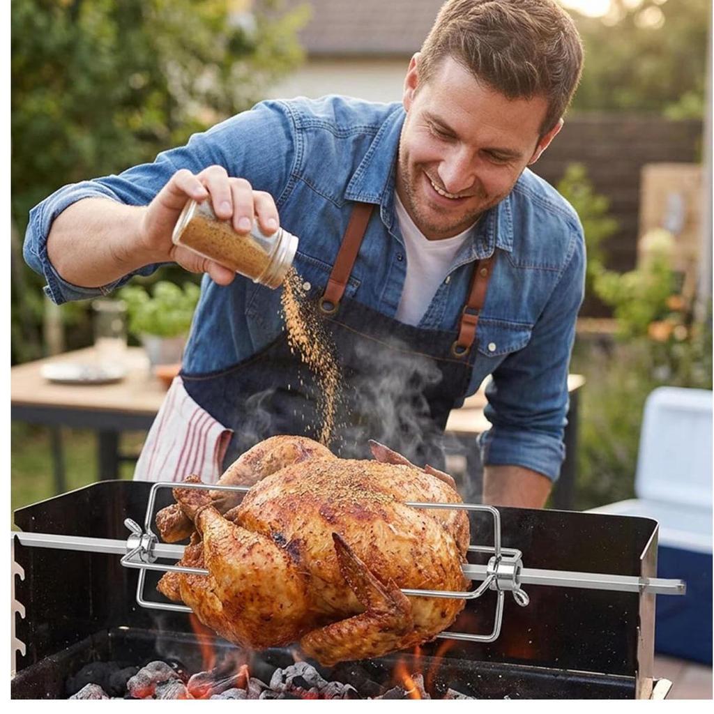 Stainless Steel Four-Prong BBQ Fork for Chicken, Char Siu, Lamb, and Beef