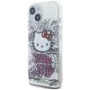 Hello Kitty HKHCP15SHDGPHT iPhone 15 / 14 / 13 6.1" белый/белый жесткий чехол IML Kitty On Bricks Graffiti