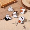 Spooky Themed Halloween Ghost Brooch In Geometric Design Ideal For Punk Style Accessories Costume