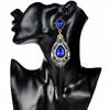 Women's Luxury Elegant Teardrop Shape Rhinestone Big Drop Dangle Earrings Gift AVE