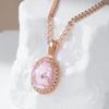 Розовое Цирконовое Женское Ожерелье С Подвеской Золотая Плетеная Цепочка Роскошная Бижутерия