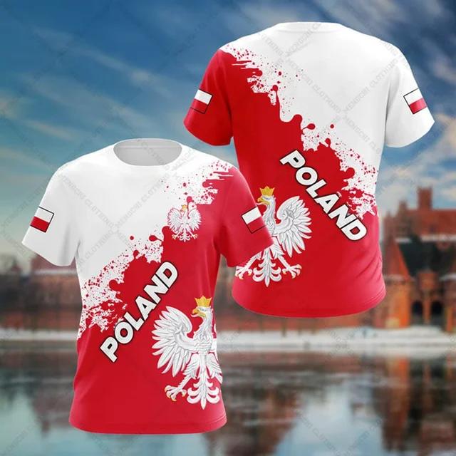 Значок польского флага, воин, камуфляж, мужская футболка с круглым вырезом и 3D принтом, с коротким рукавом, свободная модная футболка большого размера, спортивная, быстросохнущая