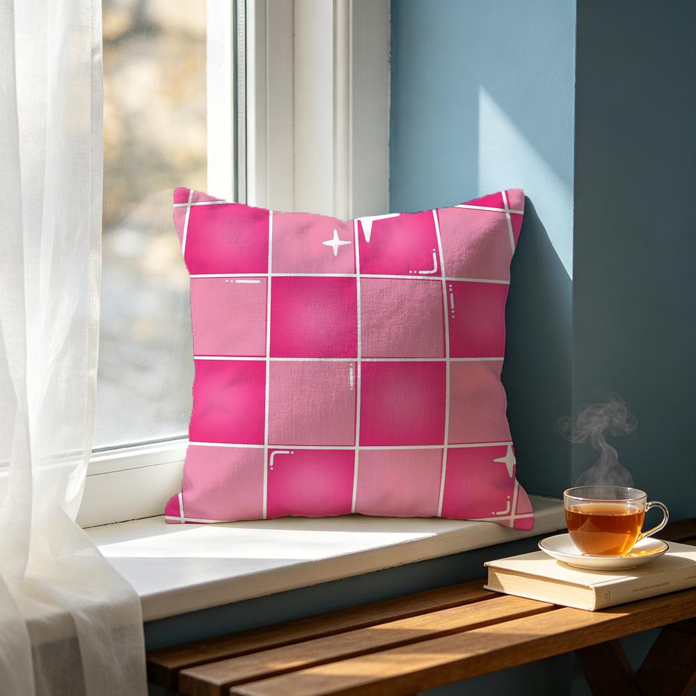 Art SStarry Checkerboard Print Cushion Cover Cushion Cover Set Pcs x x x Pillowcase Decorative Sofa Home Decor