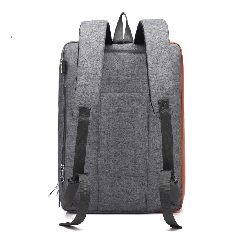 Men Backpacks Cool Bell Nylon/Canvas Male Backpack &Shoulder Bag& Messenger Bag& Handbag 15.6/17.3 Inch Black/Gray CB-5506