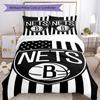 3pcs Brooklyn Nets Bedding Set Duvet Cover Closure Includes 1 Duvet Cover & 2 Pillowcases, Soft and Comfortable for All Seasons.