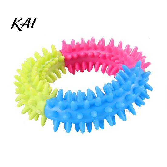 Non-Toxic Rubber Dog Ring Spiky Toy, Chew Interactive Dental Cleaning Toys for Dogs Fetch And Teeth Toy Aggressive Chewers Energy Consuming