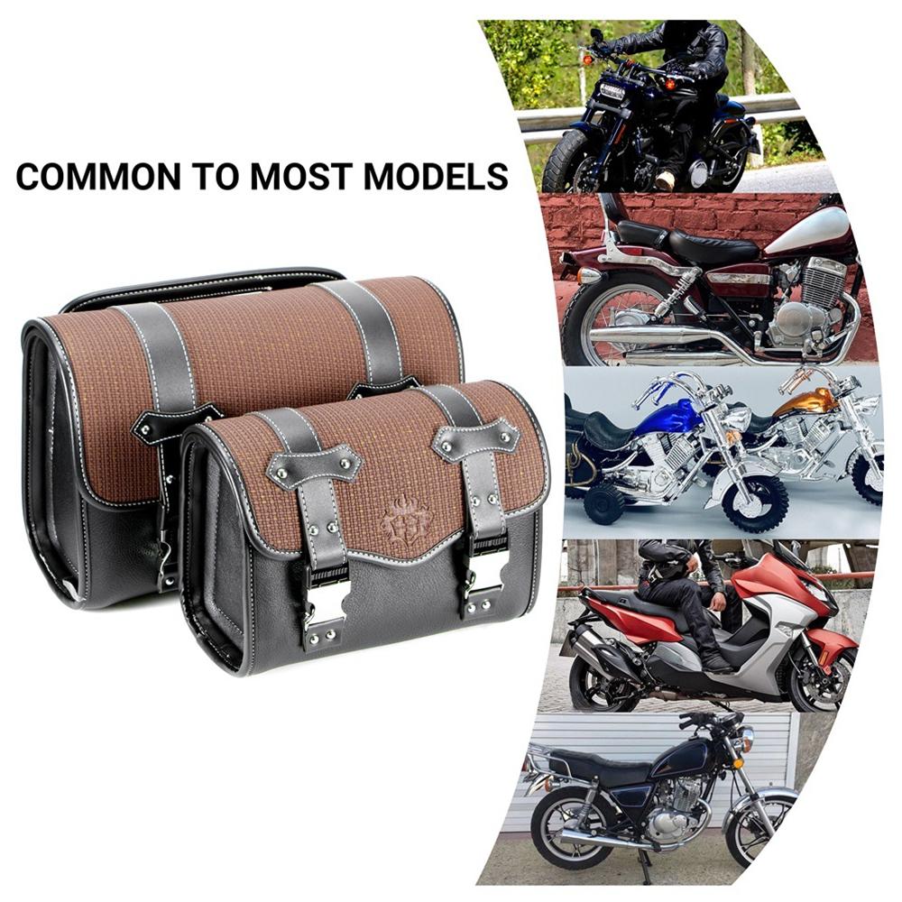 Мотоциклетная сумка, универсальная седельная сумка из искусственной кожи, боковая сумка для инструментов, сумка для хранения инструментов, седельная сумка для багажа