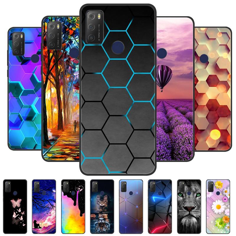 For TCL 20E Case 6125F Wolf Lion TPU Soft Black Silicone Covers for TCL 20Y Case TCL20E 20 E Protective Bumper Funda for TCL20E