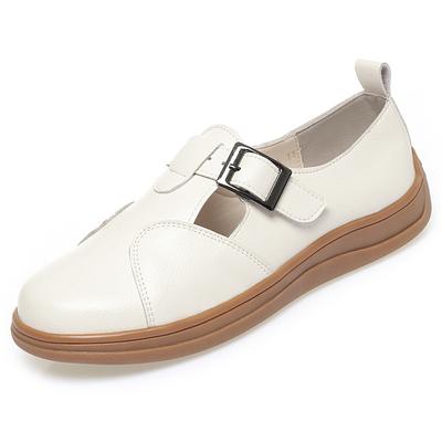 Модная обувь AIYUQI 2025 нового стиля женская обувь Большого размера нескользящие женские лоферы На плоской подошве дышащие и удобные женские сандалии