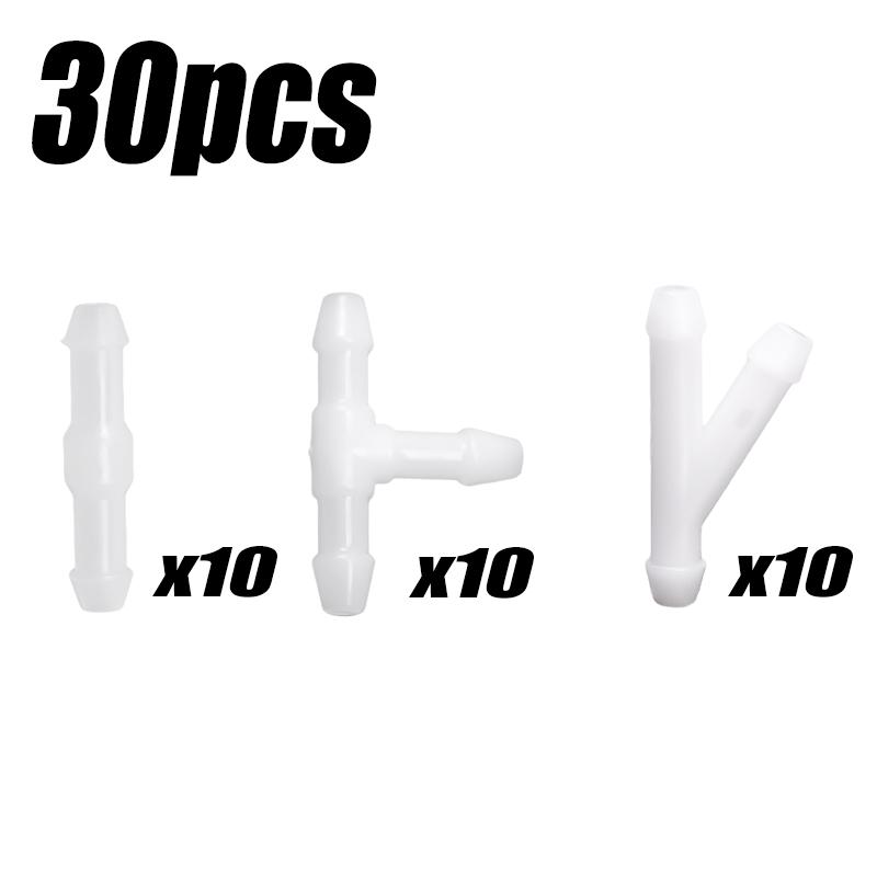 Соединитель для омывателя лобового стекла автомобиля, тройник, прямой, тройник, Y-образный, воздушный, топливный, водяной, бензиновый, шланг форсунки стеклоочистителя, белый