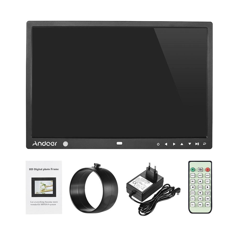 Andoer 15 Inch L Screen LED Digital Photo Frame Desktop Album 1280 * 800 HD Music/ Video/