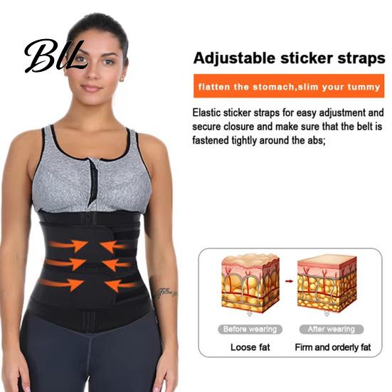 Women Waist Trimmer Belt with Zipper, Trainer Sweat Band Stomach Fitness Wrap, Enhancing Lower Belly Fat Sauna Slimming