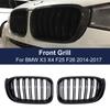 2PCS High Quality Carbon Fiber Racing Grill Front Kidney Grilles For BMW X3 X4 F25 F26 14-17 Double Line Grills Car