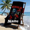 Custom Name Personalized Neymar Jr Print Beach Towel, for Trip Camping Beach Party Home Decor, Birthday Gift for Family & Friends