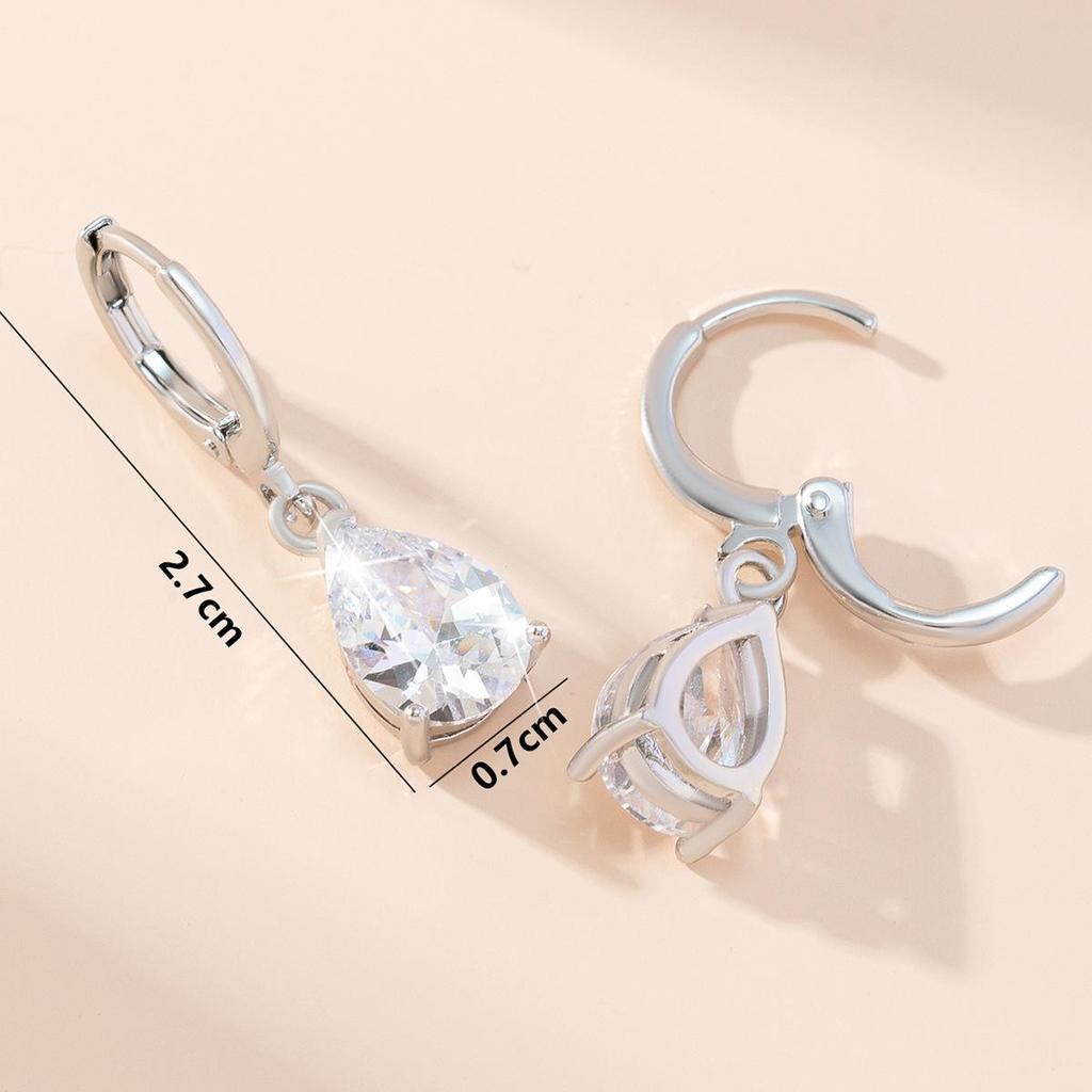 Umcho Романтические женские серьги из медного сплава с подвеской в форме капли воды и кубическим цирконом