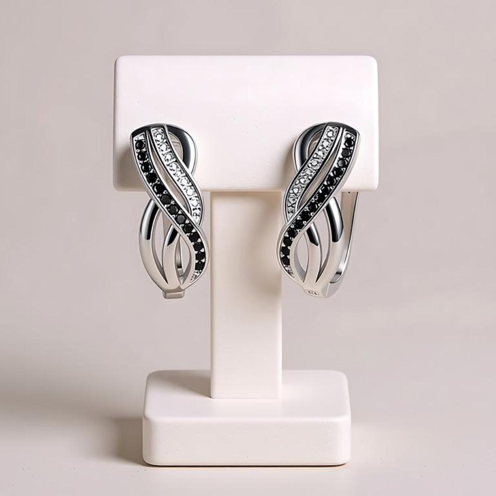 Black Awn Женские черные серьги-кольца