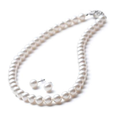 Pearl Luxury Domestic Grand Premium For Ceremonial White Brand 3 года гарантии [VOTRE COUTURE] Ожерелье, жемчуг, случаи, 8 мм, 42 см, серьги,