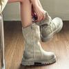 Модные женские ботинки 2024 года, уличные ботинки с межподошвой, противоскользящие, износостойкие, ветрозащитные, на толстой подошве, удобные, короткие, в стиле ретро, ботильоны