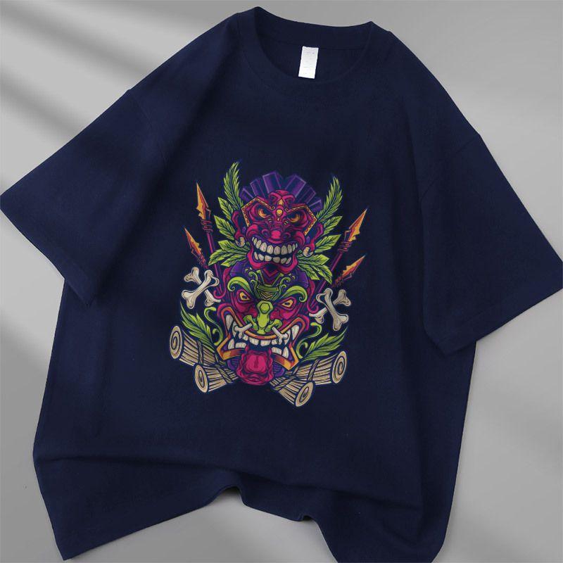 250g pure cotton Unisexs summer round neck tshirt with loose shoulder and short sleeved casual Tshirt