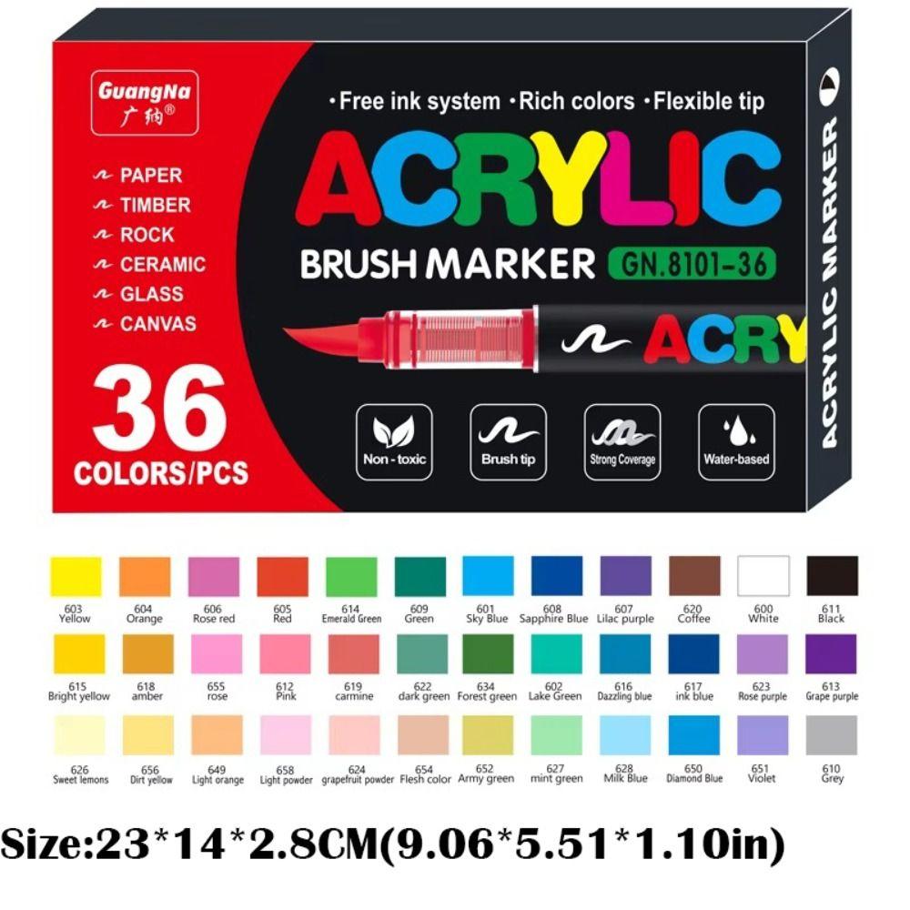 12/24/36/48/60/72/100/120 Colors Markers Brush Christmas Gift Tip Paint Markers Wood Canvas
