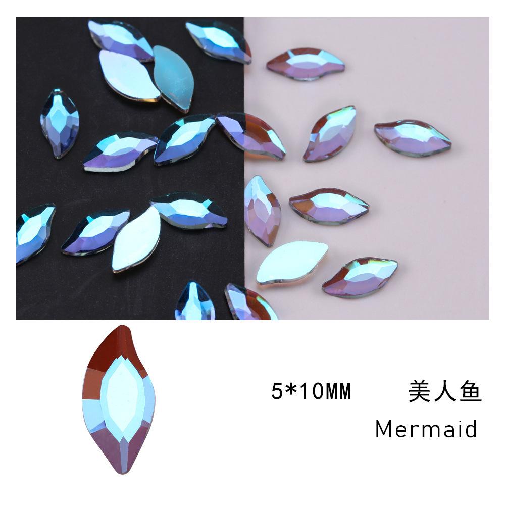 Aurora Phantom Purple Nail Art Flat Bottom Special-Shaped Diamond Diy Manicure Nail Art Jewelry