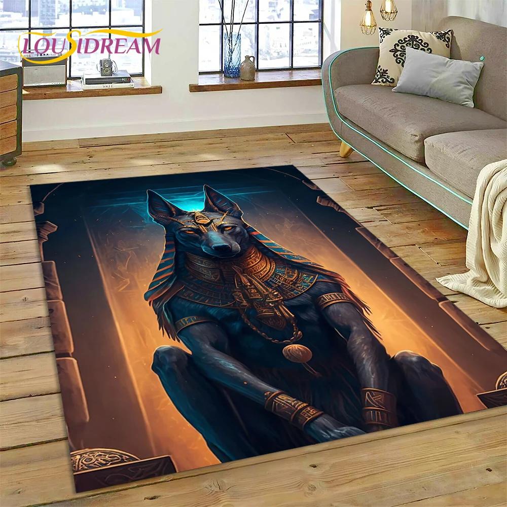 3D ковер Анубис Фараон Гор египетской мифологии, Боги, ковер для дома, гостиной, спальни, дивана, коврик для двери, декор, коврик, нескользящий коврик