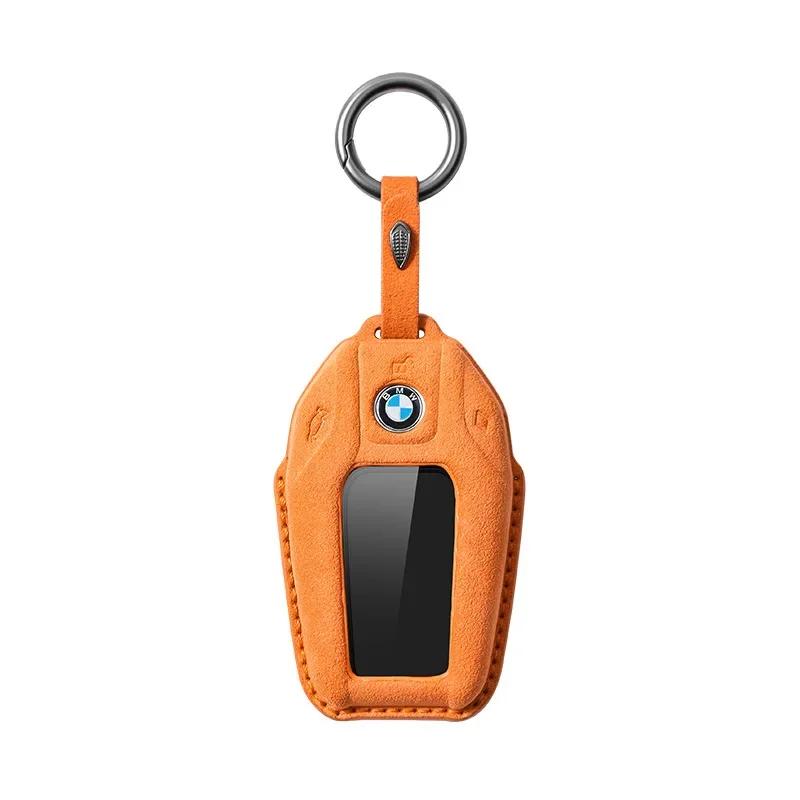 BAAWW1 BMW Car Key Cover Liquid Crystal Screen Protector Blade Buckle Case for 7 Series 740 730 535 X5 6 7 Luxury Automobile Key Holder