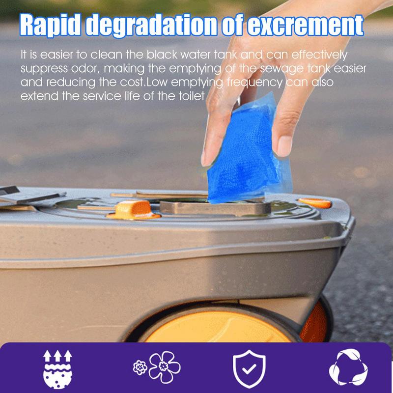 Портативный 10шт черный бак для автофургона, разлагающий фекальные отходы, средство против засорения туалета автофургона, чистящие средства для автомобиля автофургона