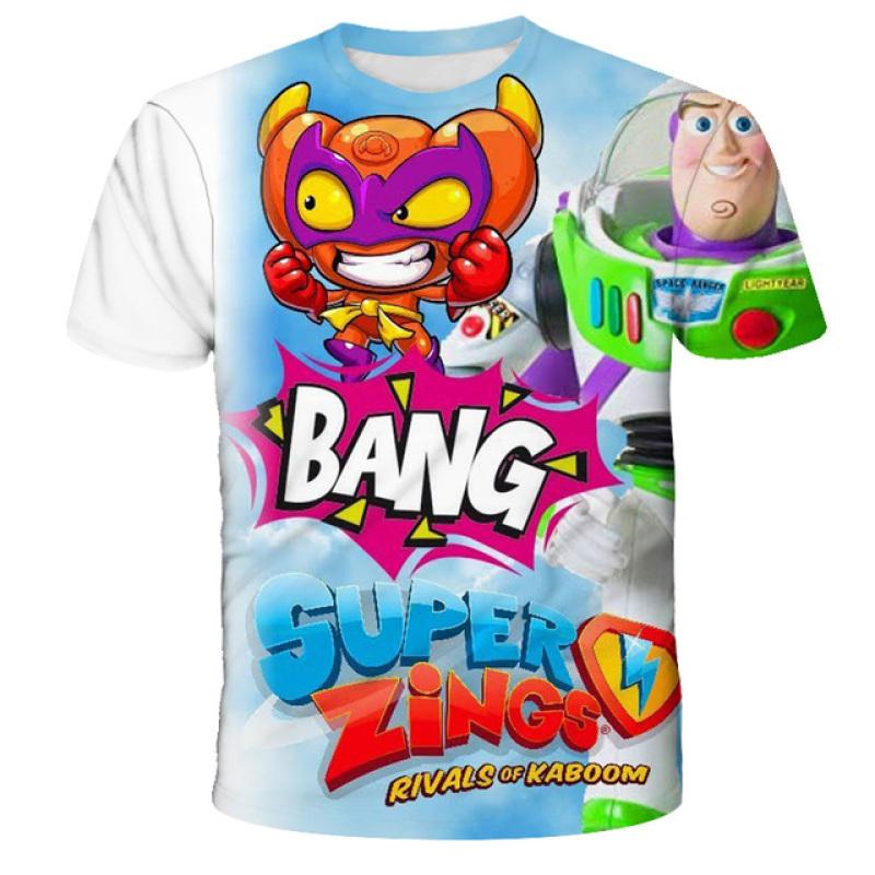 Одежда с героями мультфильмов Super Zings, футболка для детей, уличная одежда с короткими рукавами, детская футболка Superzings, детская одежда, топы