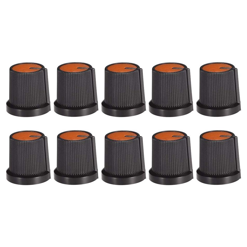 Uxcell 6mm Shaft Hole Knob Potentiometer Knob for Speaker Effect Pedal Amplifier 10pcs Orange