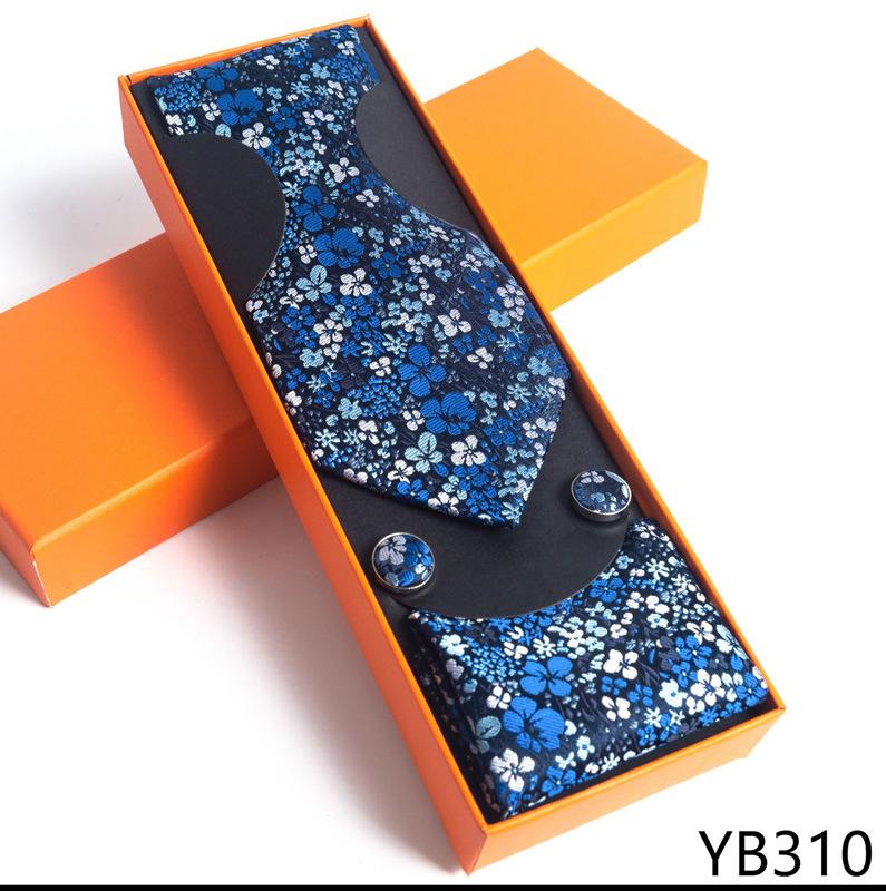 Мужской галстук с квадратной манжетой, подарочный набор в деловой повседневной оранжевой подарочной коробке