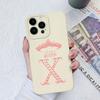 Case Cover For Apple iPhone X XS XR SE 13 14 15 Pro Max Luxury Crown Letters Liquid Soft Silicone Shockproof Matte Anti Drop For iPhone Shell Bumper