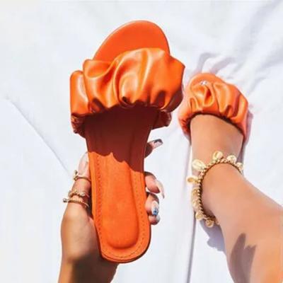 Роскошные новые женские повседневные домашние прочные сандалии складные уличные дикие пляжные нескользящие женские шлепанцы на плоской подошве