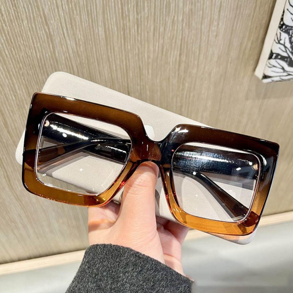 Retro Anti-Blue Light Glasses Transparent Plain Glasses Ins Square Eyeglasses Party Props