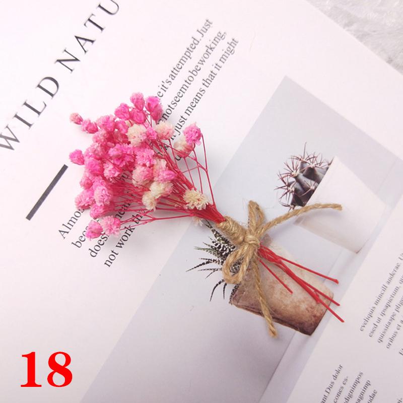 1 букет растений из гипсофилы, пампасной травы, мини-натурального букета из сушеных цветов, настоящая роза